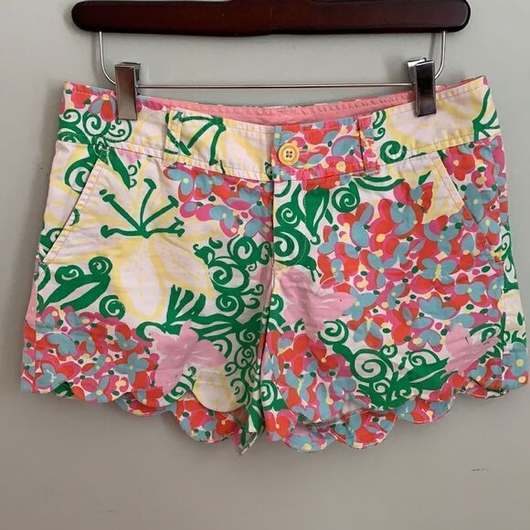 Lilly Pulitzer Butterfly Garden Scalloped Shorts - Picture 1 of 7